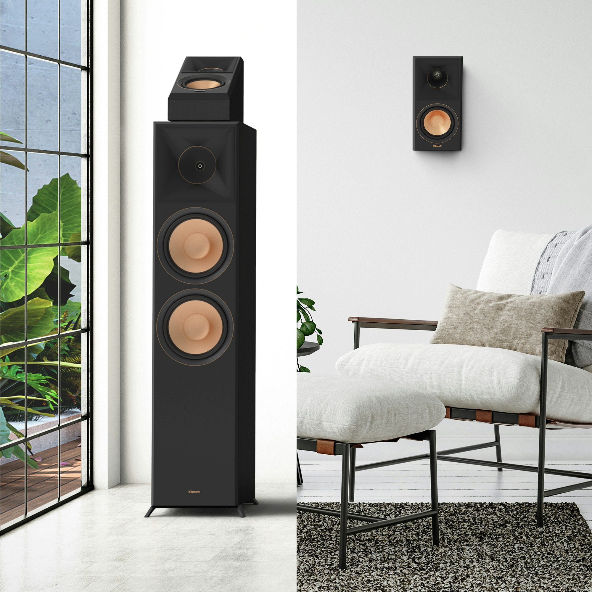 Reference Premiere II speakers against a white wall